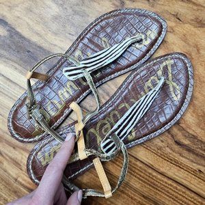 Sam Edelman Embossed Leather & Calf Hair Sandals Sz 8.5